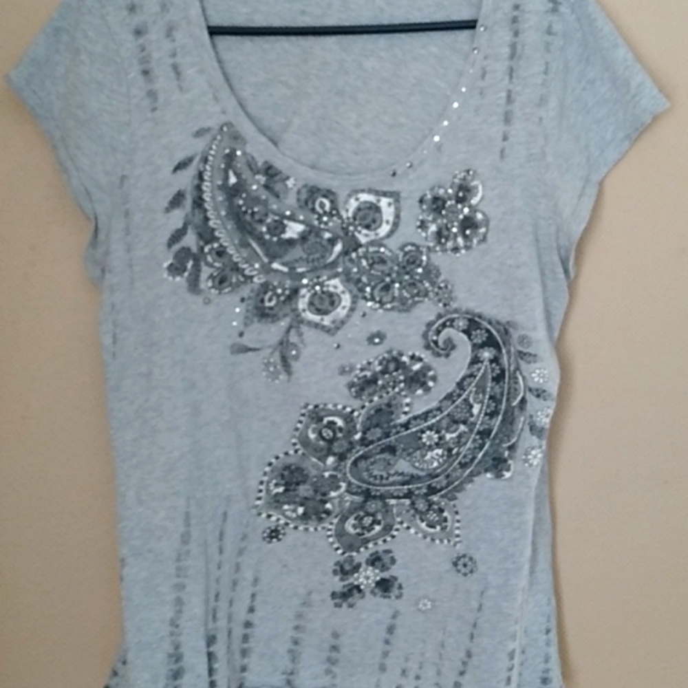 Floral Rhinestone Top